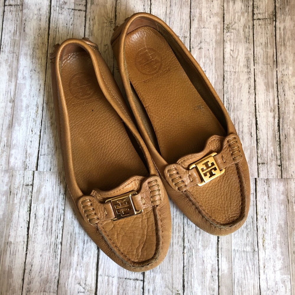 Tory Burch Kendrick Loafers Sz 7 Royal Tan/Almond